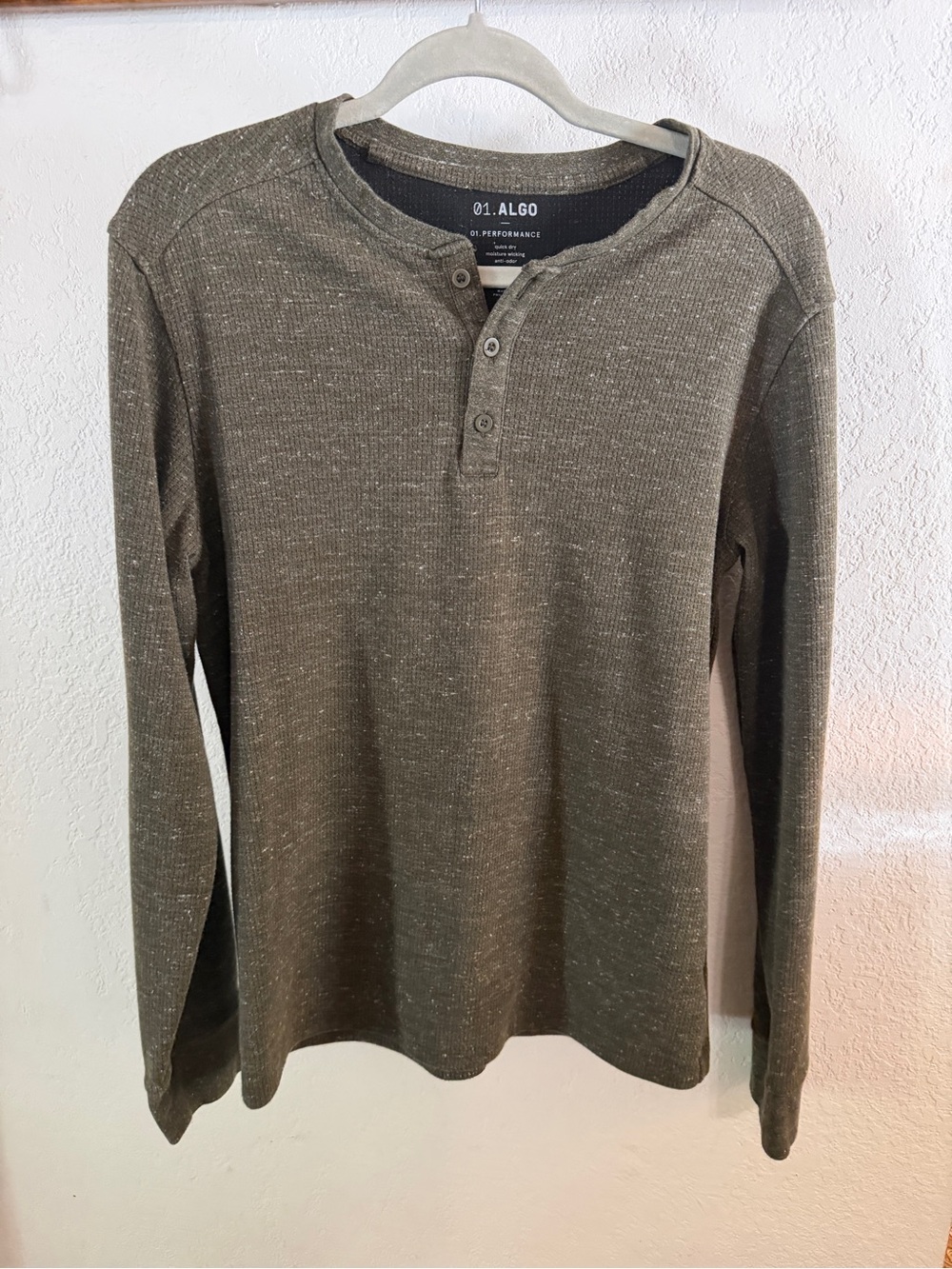 ALGO Men's Olive Long-Sleeve Henley